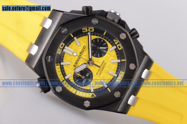Audemars Piguet Royal Oak Offshore Diver Chronograph Watch PVD Yellow Dial 26703ST.OO.A051CA.01 Replica (EF)